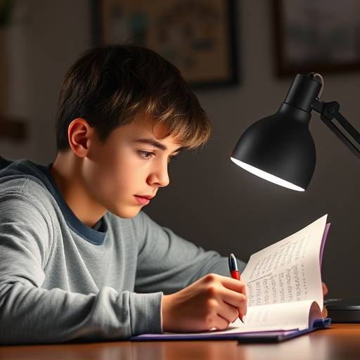 Brandon focused on completing an ACT practice test.